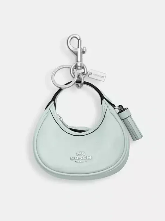 NWT🍏Coach Mini Carmen Bag Charm Shiny Green CBL92 Key Ring Accessories Gift Cute - Picture 2 of 5